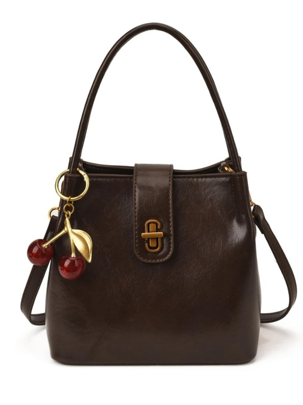 Small Bucket Crossbody Purse for Women Vegan Leather Tote Shoulder Bag